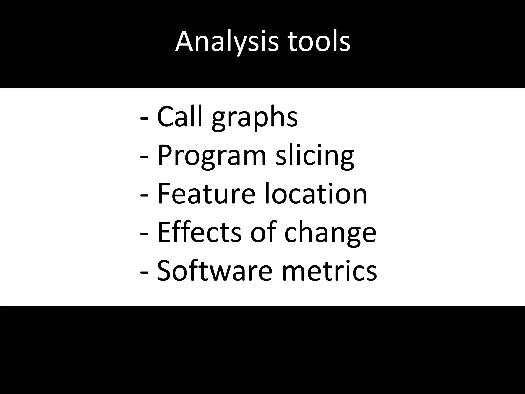 Comprehension strategiesReadcodestatements and mentallygroupthesestatementsintohigherlevelabstractions.Bottom-up