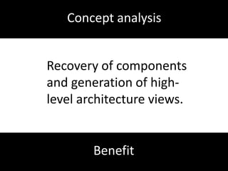 Call graph constructionThe graphbecomestoo large and complexto be comprehensible.Limitation