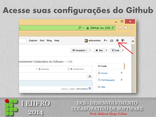 Acesse suas configurações do Github  