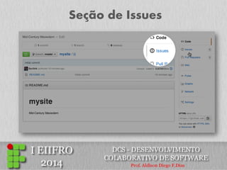 Seção de Issues  
