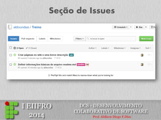 Seção de Issues  