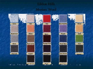 Eildon Hills  Merino Wool   Ivory Oat Red Melon Mushroom Silver Charcoal Dark Camel Copper Aubergine Blue Heather Straw Purple Royal Blue Dark Denim Gold Fern Dark Brown Berry Vintage Port Black Dark Navy Spruce 