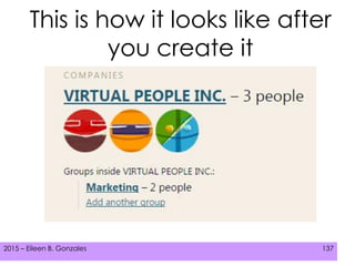 2015 – Eileen B. Gonzales 137
This is how it looks like after
you create it
 