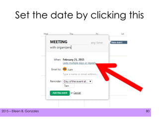 2015 – Eileen B. Gonzales 80
Set the date by clicking this
2015 – Eileen B. Gonzales 80
 