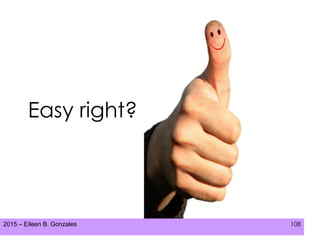 2015 – Eileen B. Gonzales 108
Easy right?
 