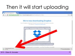 2015 – Eileen B. Gonzales 79
Then it will start uploading
 