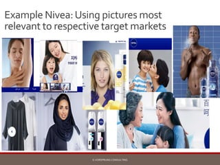 Example Nivea:Using pictures most
relevant to respective target markets
E-VORSPRUNG CONSULTING
 