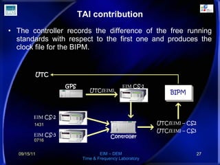 TAI contribution <ul><li>The controller records the difference of the free running standards with respect to the first one...
