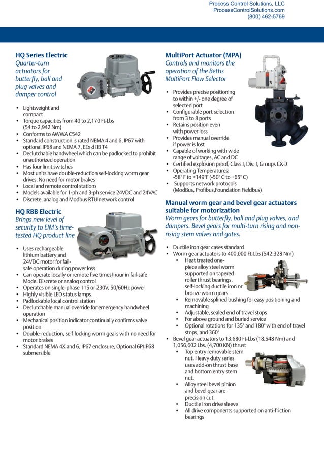 EIM Electric Valve Actuator Product Selection Guide