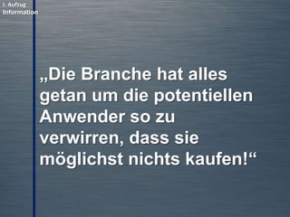 1. Einführung: Alles Information
© PROJECT CONSULT Unternehmensberatung Dr. Ulrich Kampffmeyer GmbH 2011

/ Autorenrecht: <Vorname Nachname> Mrz-14 / Quelle: PROJECT CONSULT 2

Wissen
Information
Copyright © PROJECT CONSULT 207 - 2013
Urheberrecht Dr. Ulrich Kampffmeyer 1991 - 2013

Daten
Zeichen
© Copyright PROJECT CONSULT GmbH 1992 - 2013 / Autorenrecht Dr- Ulrich Kampffmeyer 2007-2013

PROJECT CONSULT
Unternehmensberatung Dr. Ulrich Kampffmeyer GmbH

Isestraße 63
20149 Hamburg

www.PROJECT-CONSULT.com
© PROJECT CONSULT 2013

10

 