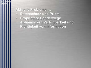 © PROJECT CONSULT Unternehmensberatung Dr. Ulrich Kampffmeyer GmbH 2011

/ Autorenrecht: <Vorname Nachname> Mrz-14 / Quelle: PROJECT CONSULT 1

Es hat mir heute mit Ihnen
viel Spass gemacht!

Copyright © PROJECT CONSULT 207 - 2013
Urheberrecht Dr. Ulrich Kampffmeyer 1991 - 2013

Ulrich Kampffmeyer
Email: Kff@PROJECT-CONSULT.com
Die Präsentation und weitere Informationen:
www.PROJECT-CONSULT.com
Die Präsentation wird ausschließlich für die private, nicht-kommerzielle Information bereitgestellt.
Autorenrecht: Dr. Ulrich Kampffmeyer
Copyrights : inacta und PROJECT CONSULT Unternehmensberatung GmbH 2013
PROJECT CONSULT
Unternehmensberatung Dr. Ulrich Kampffmeyer GmbH

Isestrasse 63
Isestraße 63
20149 Hamburg | Germany

www.PROJECT-CONSULT.com
© PROJECT CONSULT 2013

39

 
