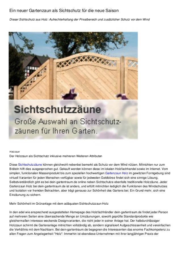 Ein Neuer Gartenzaun Als Sichtschutz Fur Die Neue Saison