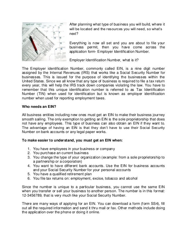 Employer Identification Number What You Need to Know