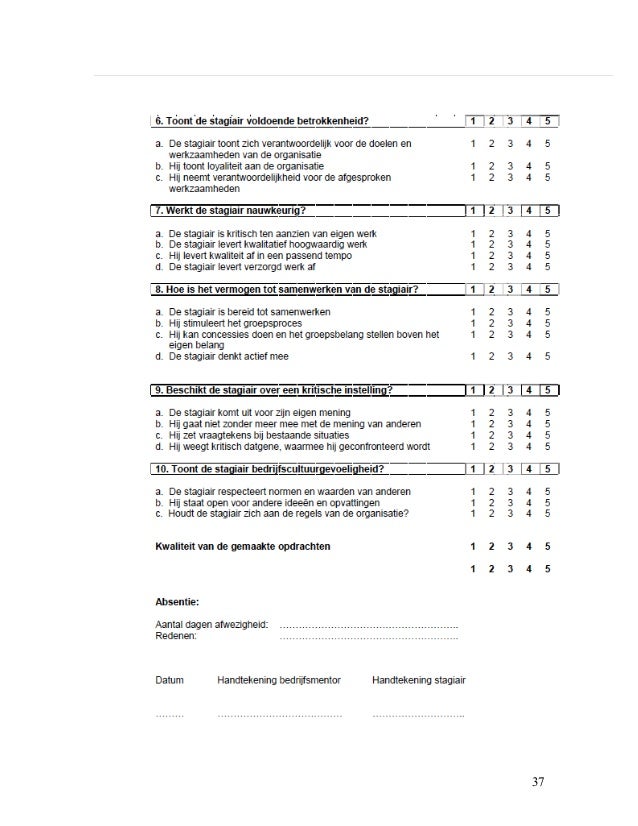 Evaluatieformulier Voorbeeld Zorg