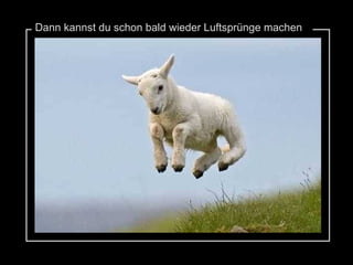 Dann kannst du schon bald wieder Luftsprünge machen 