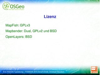 2009: MapFish beantragt die Inkubation in der OSGeo 