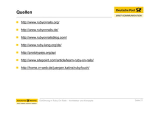 Einführung in Ruby On Rails