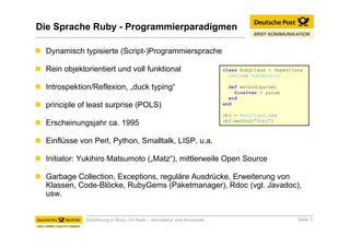 Einführung in Ruby On Rails