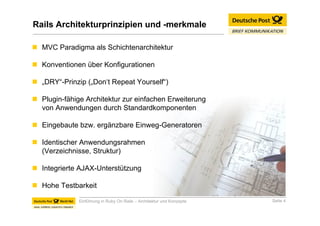 Einführung in Ruby On Rails