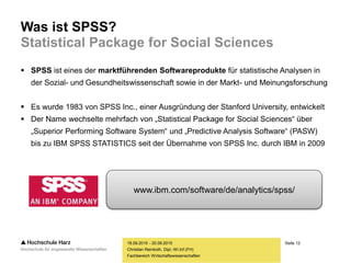 Einführung in SPSS Slide 12