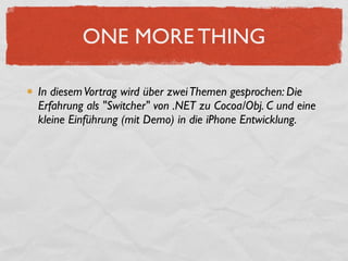 Einfürung iPhone Entwicklung