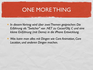 Einfürung iPhone Entwicklung