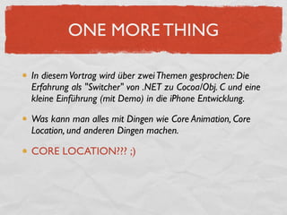 Einfürung iPhone Entwicklung