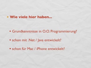 Einfürung iPhone Entwicklung