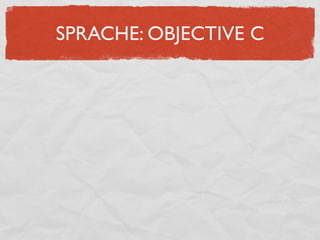 Einfürung iPhone Entwicklung