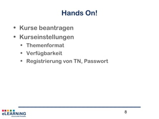 8
Veranstaltung (Kurs)
 