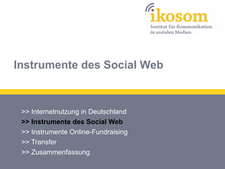 Instrumente des Social Web

>> Internetnutzung in Deutschland
>> Instrumente des Social Web
>> Instrumente Online-Fundraising
>> Transfer
>> Zusammenfassung

 