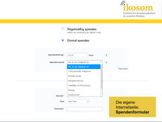 Die eigene
Internetseite:
Spendenformular

 