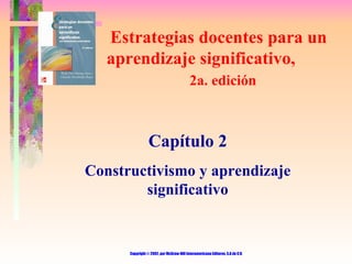 Copyright © 2002, por McGraw-Hill Interamericana Editores, S.A de C.V. Estrategias docentes para un aprendizaje significativo,  2a. edición Capítulo 2 Constructivismo y aprendizaje significativo 