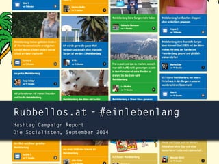 Rubbellos.at - #einlebenlang 
Hashtag Campaign Report 
Die Socialisten, September 2014 
 