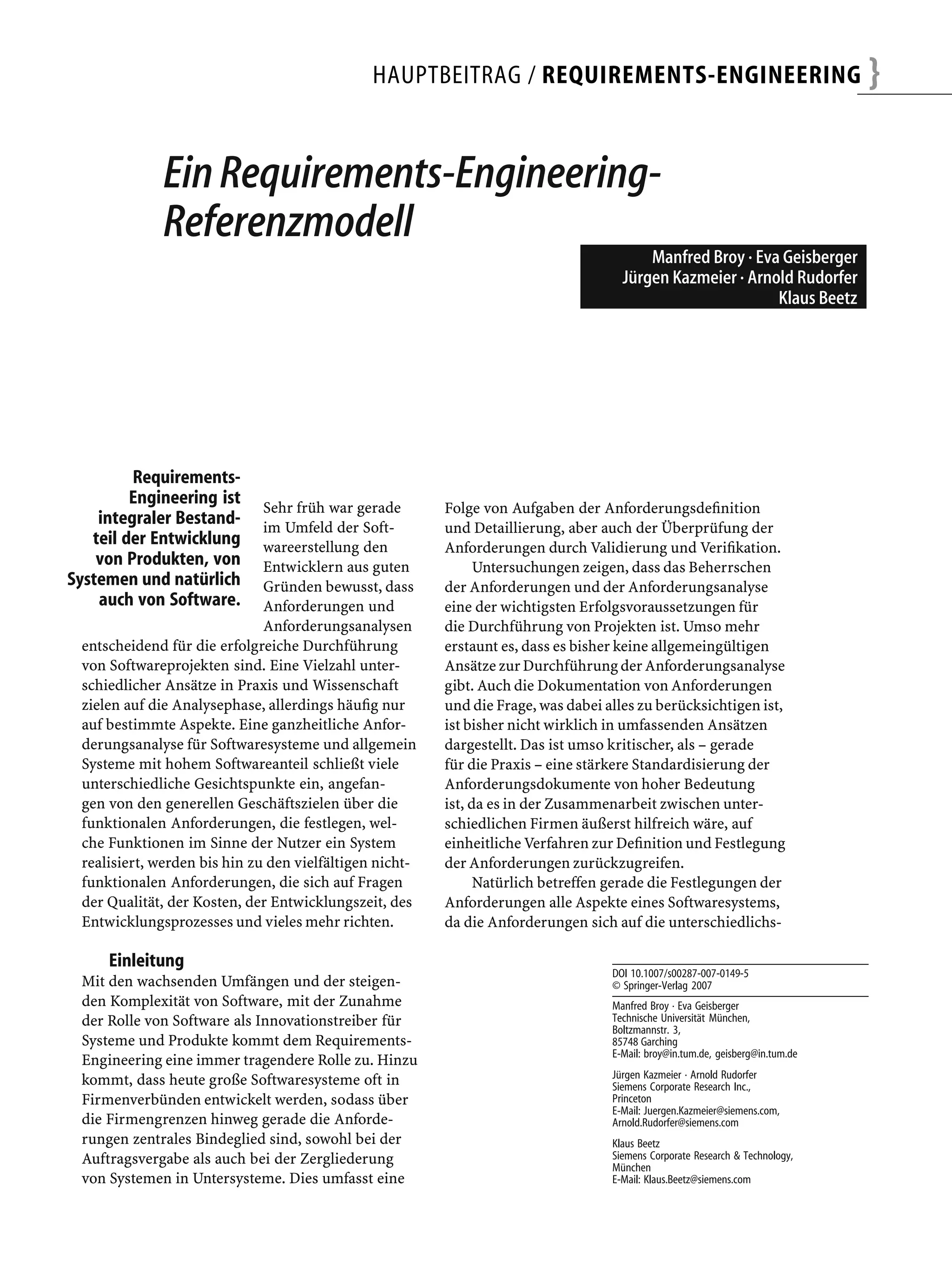 Ein Requirements Engineering Referenzmodell PDF