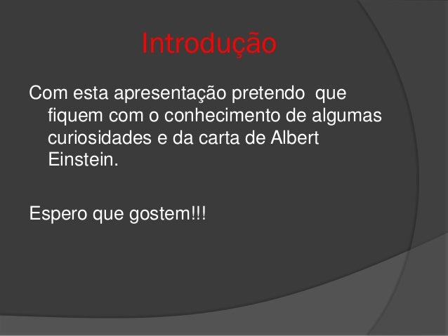 Carta de albert einstein