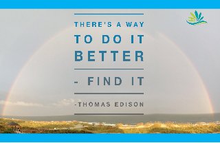 “There’s a way to do
it better – find it.”
- Thomas Edison
 