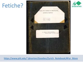 https://www.pitt.edu/~jdnorton/Goodies/Zurich_Notebook/#For_More
Fetiche?
 