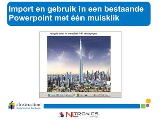 Import en gebruik in een bestaande  Powerpoint met  één  muisklik 