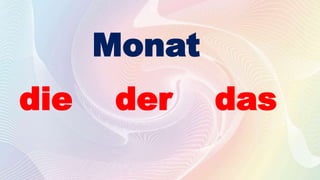 Monat
die der das
 