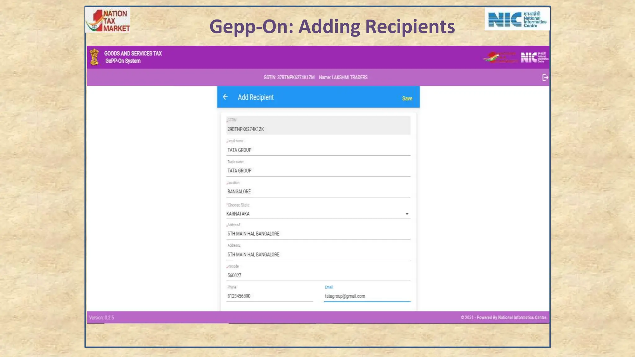 Gepp-On: Adding Recipients
 