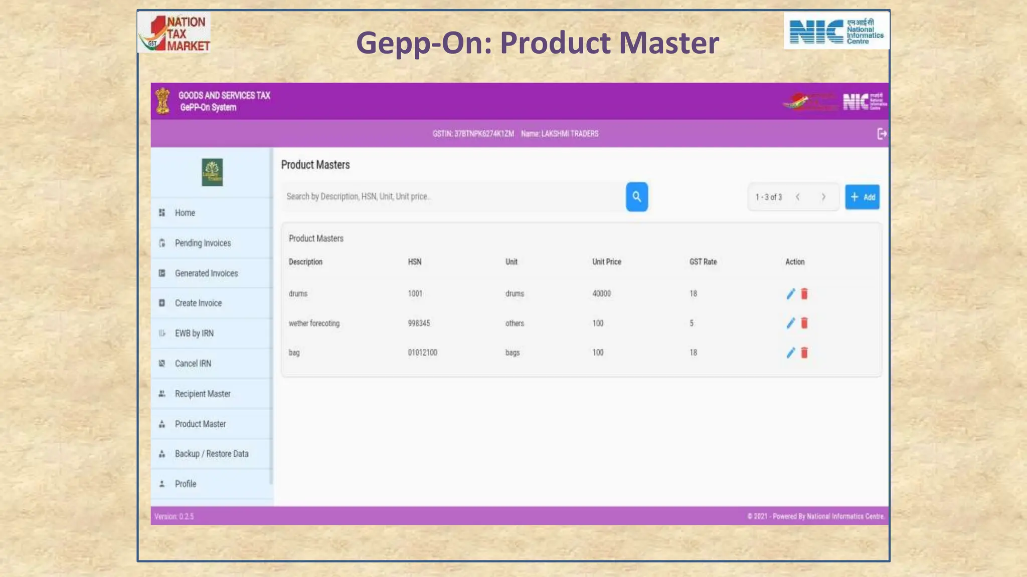Gepp-On: Product Master
 