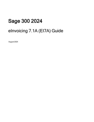eInvoicing 7.1A (EI7A) Guide for sage ACCPAC | PDF