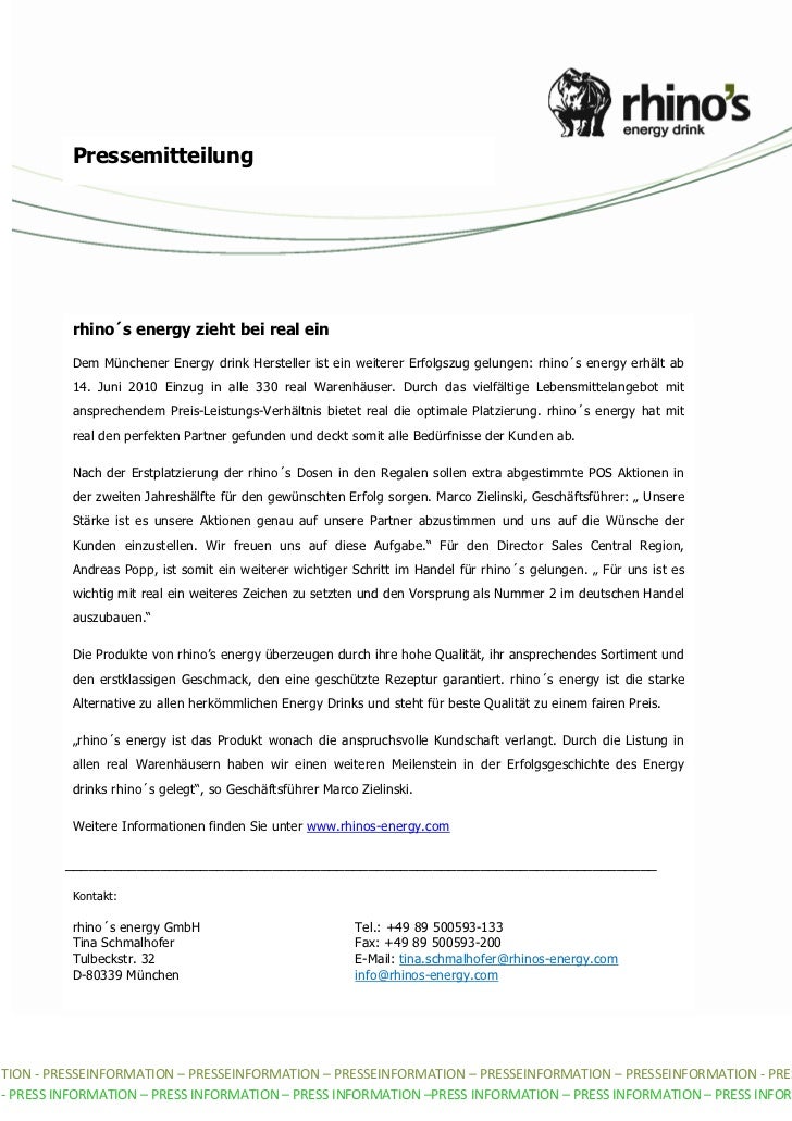 Einzug Rhinos Bei Real Pdf