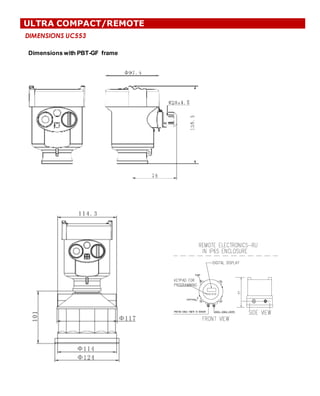 DIMENSIONS UC553
ULTRA COMPACT/REMOTE
Dimensions  with  PBT-­GF    frame
 