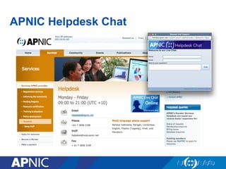 APNIC Helpdesk Chat
 