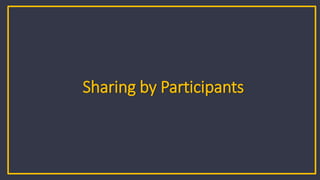 MML-ICF-CCE Emotional Intelligence Coach Program - M1 - C1 46
MasterMyLife EQ Education
Sharing by Participants
 