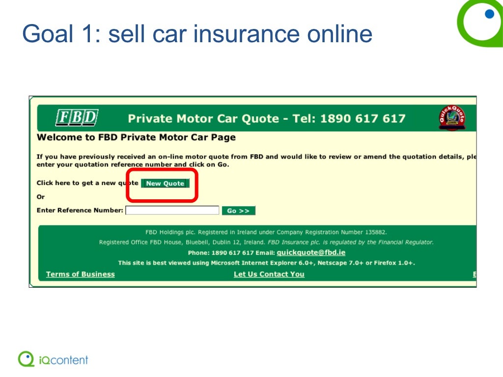 Goal 1 sell car insurance
