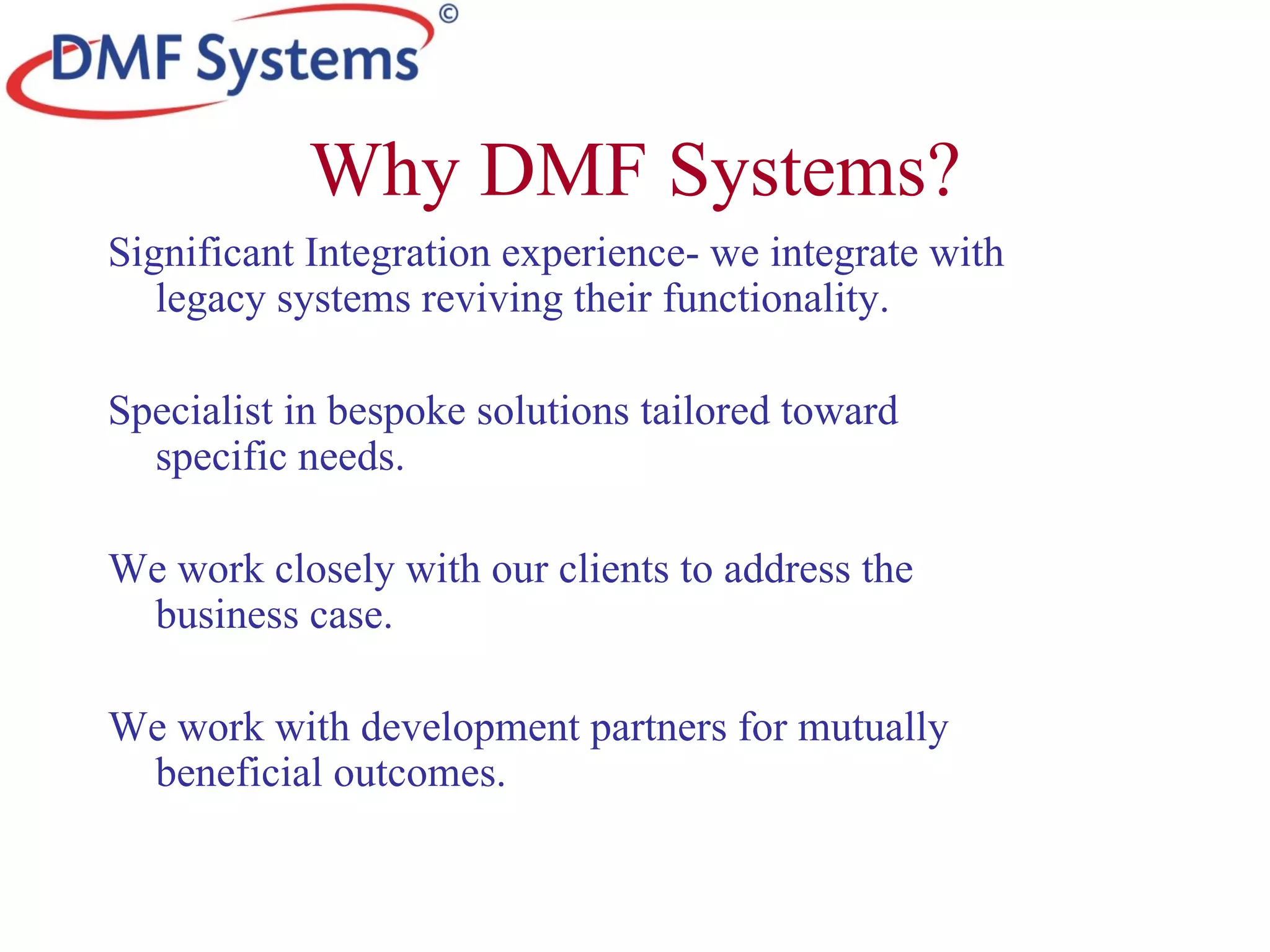DMF Systems Introduction | PPT