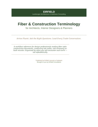 Fiber & Construction Terminology for Design Professionals: A Workflow ...